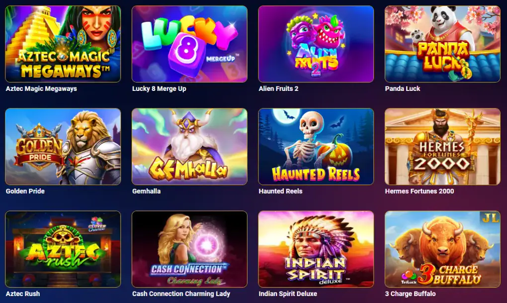 Jeux de machines à sous du casino PlayRegalPlay avec plusieurs titres de jeux populaires